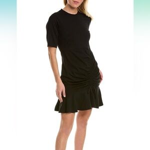 BCBGeneration Women's Crew Neck Flare Ruched Mini Dress black size 4 NWT